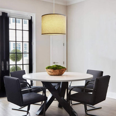 KUAUGST 15 Plug in Pendant Light, FT Hanging Lamp with Plug in Cord, On/Off Switch, Pendant Lighting with Fabric Shade