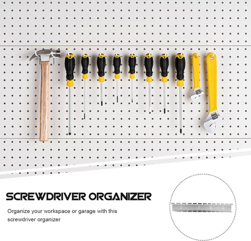 370mm Homoyoyo Perforated Wall Hook Pegboard Rack Screwdriver Organizer Tool Holder Hand Tool Rack Garage Workbench