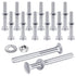 Zonon 12 Sets Galvanized Carriage Bolt Kit, Rust Resistance Bolts, Washers, and Nuts for Fastening Accessories