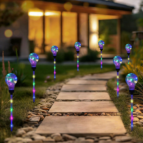 Huacenmy 6 Pack Bulb Solar Lights Outdoor Garden Decorative Waterproof Lights Outside Solar Pathway Lights for Garden