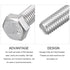 Hex Bolts (M5-0.8x20mm) 20Pcs, Fully Threaded Coarse Hex Head Screw Bolt Machine Screws - 304 Stainless Steel, Silver
