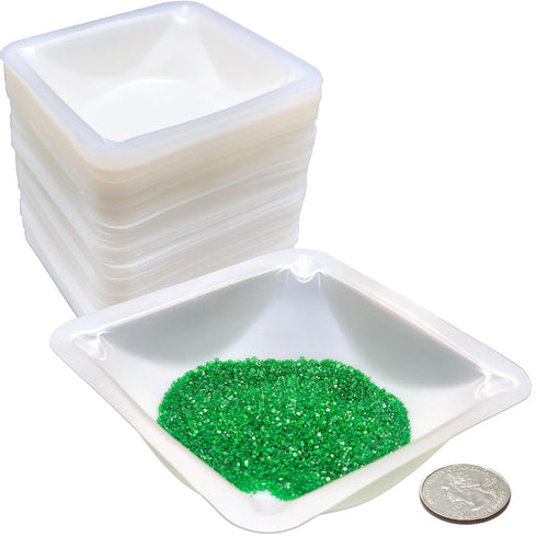 Medium Weigh Boats - 125 Pack, 100ml Plastic Disposable Trays for Scale, Anti-Static Lab Dish Container for Powder