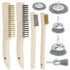 Swpeet 9Pcs Wire Scratch Brush Kit, Including 5Pcs Wire Wheel Cup Brush and 3Pcs Brass/Stainless/Carbon Steel Brushes