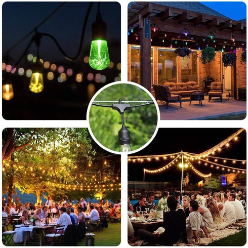 50ft 304 Globe String Light Suspension Kit, Outdoor Light Guide Wire, Vinyl Coated Stainless Steel Steel CableInclude