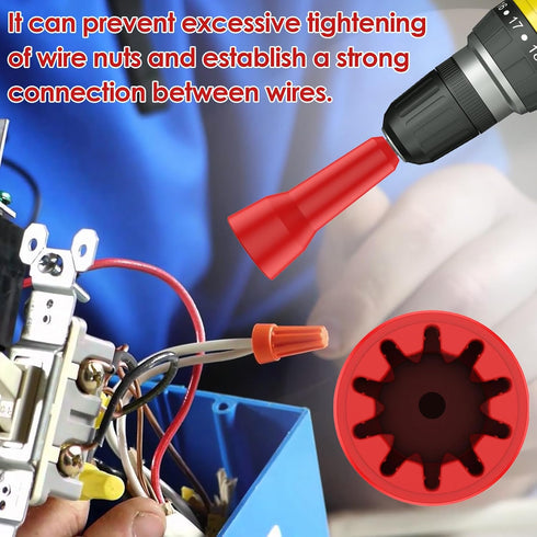 2Pcs Wire Nut Twister, Multifunctional Wire Twister Tool with 1/4inch Chuck for Electrician Drill