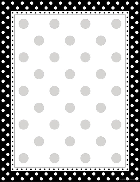 Barker Creek Designer Computer Paper, Black And White Dots, 8.5” x 11”, Decorative Printer Paper, 50 Sheets per Pkg