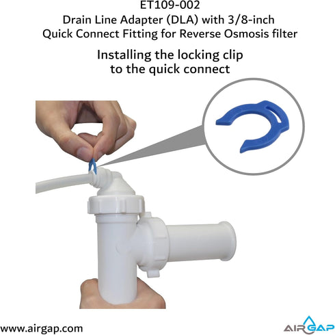 Drain Line Adapter (DLA) - 3/8-inch Quick Connect Fitting (ET109-002, 9-38QC, DLA-9)