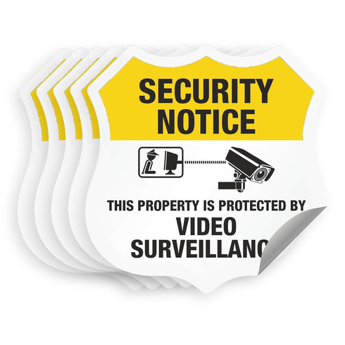 SmartSign Protected by Video Surveillance Security Notice Decal Set | Five Pack