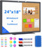 maxtek Combination White Board & Bulletin Cork Board, 24 x 18 Magnetic Dry Erase Board with Black Aluminum Frame
