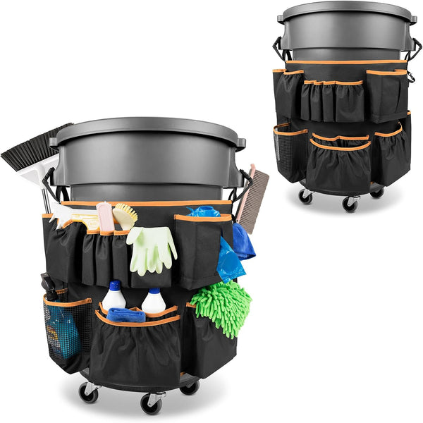 HODRANT Trash Can Caddy Bag Fit 32-55 Gallon Garbage Bin, Cleaning Caddy