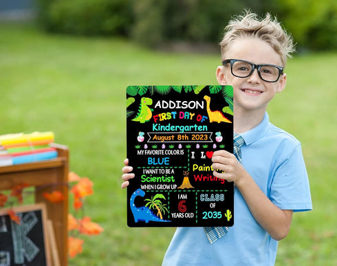 WaaHome First & Last Day of School Chalkboard Sign - 9"x12" Double Sided Board for Kids Supplies