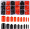 300 Pieces Rubber End Caps - Vinyl End Caps Black and Red Screw Bolt Protectors in 9 Sizes from 0.08 to 0.8 Inch