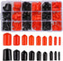 300 Pieces Rubber End Caps - Vinyl End Caps Black and Red Screw Bolt Protectors in 9 Sizes from 0.08 to 0.8 Inch