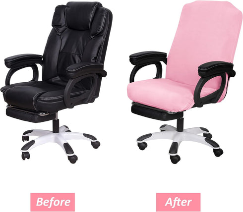 SARAFLORA Office Chair Cover- Large, Pink Removable Computer Chair Cover for Office Chair with Zipper for Universal
