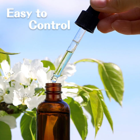 4 Pcs 1oz+2oz Amber Glass Dropper Bottles, Tincture Bottles with Eye Droppers, Leakproof Essential Oils Bottles