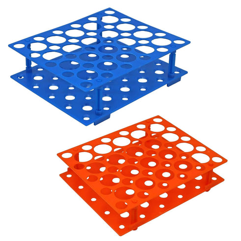 Centrifuge Tube Rack, 2 Pieces Detachable Holder for 50-Well Plastic Stand, 15ml, 50ml Tubes