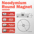 88lb 4Pack D1/4''-20 ULIBERMAGNET Strong Neodymium Round Magnet with Female Thread, Powerful Magnetic Removable