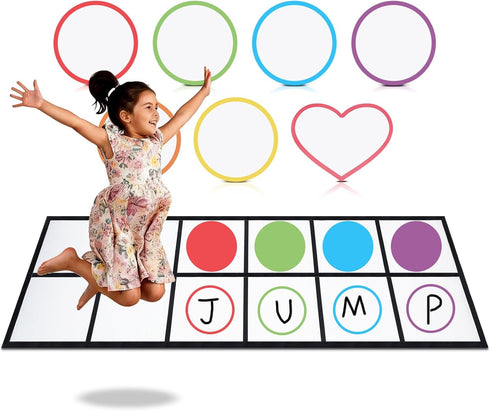 Drydiet Elkonin Box Floor Mat Activity Set Include 1 Mat 12 Circles 2