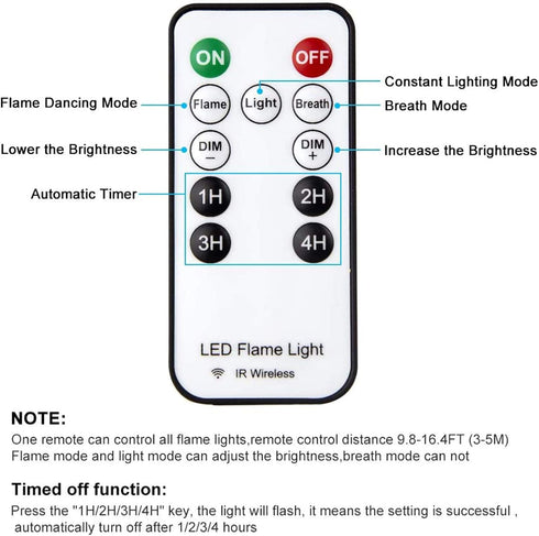 CFGROW Dimmable 4 LED Flame Effect Light, USB Rechargeable Outdoor Flame Table Lamp Waterproof Modes Lantern