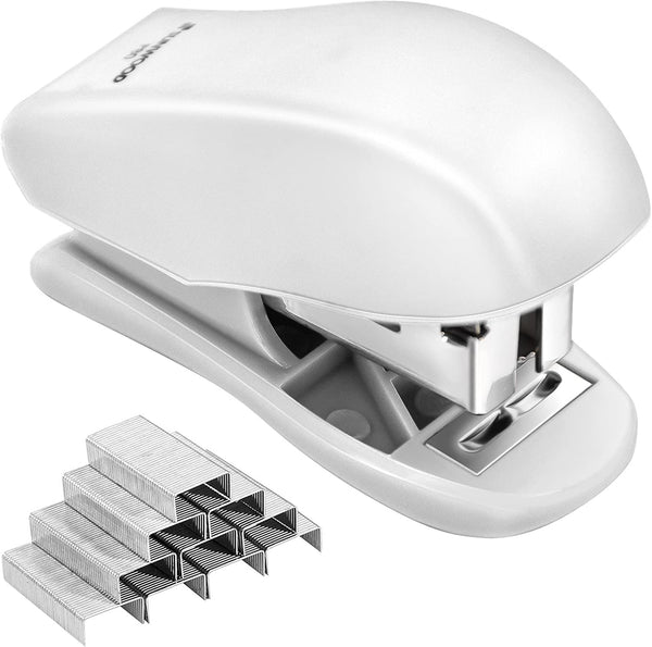 Mini Stapler with Staples, 25 Sheet Capacity, Small Stapler with 640 Standard Staples, Cute Travel Size, White