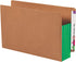 Smead End Tab Pocket, Extra Wide Legal Size, Redrope with Green Gusset, 10 per Box, 3-1/2" Expansion