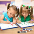 Bundle of 6 White Board Dry Erase Markers, Chisel Tip, with Eraser for Kids and Adults