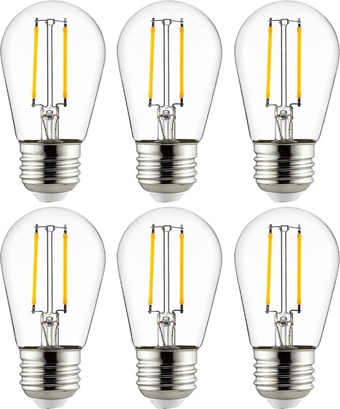 Sunlite 40424-SU LED S14 Filament Style String Light Bulb, ETL Listed, 2