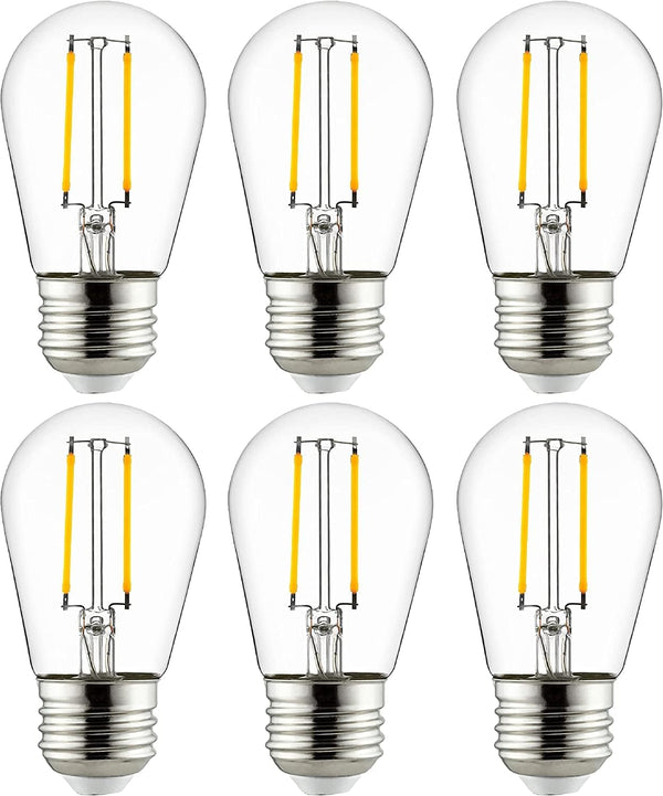 Sunlite 40424-SU LED S14 Filament Style String Light Bulb, ETL Listed, 2