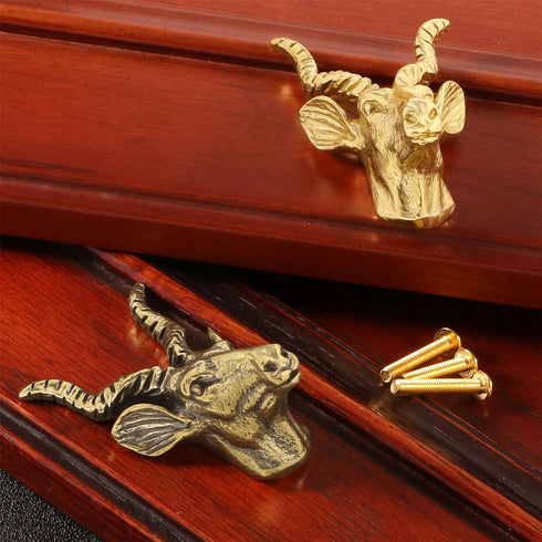 Zeizafa Unique Drawer Pulls Brass Dressers Knob Cupboard Handle Modern Furniture Handle Goat Shape Bedside Cabinet Pull