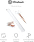 OfficeGoods 3 Piece Acrylic Desk Set - Ruler, Staple Remover, Scissors - Elegant Desk Accessories in Clear with Rose