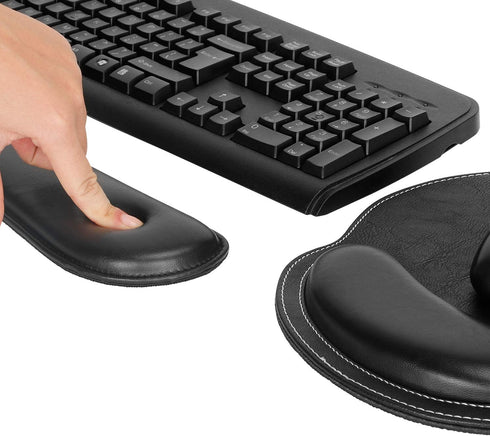 RICHEN Ergonomic PU Leather Keyboard Wrist Rest and Mouse Pad Set with Memory Foam for Computer/Laptop, Comfortable