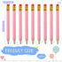 Zonon 24 Pieces Back to School Small Pencils Half Pencils Golf Pencils with Eraser Easy to Hold Graphite HB Pencils for Baby Shower Bridal Shower Wedding Golf School Office(Pink) by Zonon