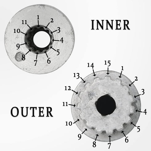1pcs Pulsator Repair Core, 15 Teeth Gear Sleeve Connector for LG Washing Machines (Inner 11 Teeth, Outer 15 Teeth)
