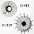 1pcs Pulsator Repair Core, 15 Teeth Gear Sleeve Connector for LG Washing Machines (Inner 11 Teeth, Outer 15 Teeth)