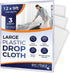 3 Pack 12 x 9 ft Extra Large Painter s Plastic Drop Cloth, Light & Durable Dust Cover, Clear Plastic Sheeting for