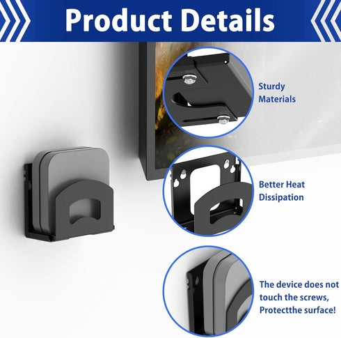 Yantuo Cable Box Mount, Adjustable Wall Mount Holder for Small Wide Devices, Like Streaming Media Devices, DVD Players