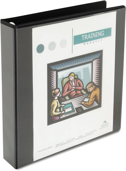 Universal UNV30721 Deluxe Easy-to-Open D-Ring View Binder, 1.5 in. Capacity, 11 in. x 8.5 in., Black