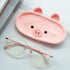 2 Pack Knitted Animal Eyeglass Holders - Cute Cat, Pig, and Bear Design