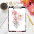 WAVEYU Cute Decorative Clipboard for Office School, Hardboard with Low Profile Clip, Floral Pattern (12.5"x9")