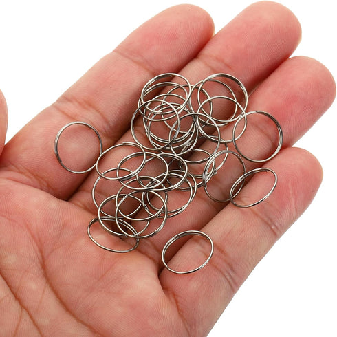 13mm/0.51" 1200Pcs 304 PATIKIL OD Mini Split Rings, Stainless Steel Round Edged Split Circular Ring Clips for Fastening