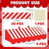TaoBary 4 Pcs 3D Awning Wall Decorations and 59 ft Bulletin Board Borders Trim for School Classroom Decorations Graduation (Red and White) by TaoBary