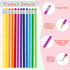 Whaline 48Pcs Colorful Pencils with Erasers - Rainbow Color Wooden Pencils Unsharpened for School and Office Stationery