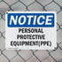 (2 Pack) Personal Protective Equipment (PPE) OSHA Notice Sign 18" X 12" Indoor/Outdoor Rust-Free Aluminum Metal Signs