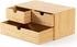 Wisuce Mini Bamboo Desk Organizer - 3 Drawer Tabletop Storage Box for Office and Home Supplies, No Assembly Required