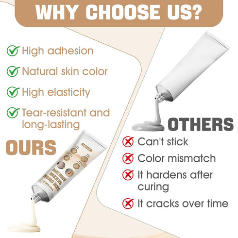 YOTEBLE Seamless, 30ml Silicone Glue, Skin Color High-Flexibility Instant Silicone Adhesive Glue, Waterproof Soft