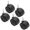 5pcs 1.5 Inch Swivel Caster Wheels, M8 Circlip Stem, Heavy Duty Black Nylon Replacement for Furniture, Table, Cabinet