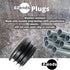 Premium Grade 1 1/4 Inch Round Plastic Plugs, 8 Pack, Durable Chair Glide Sliders, Black
