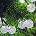 Solar String Lights Outdoor, 20ft 30 LEDs Waterproof White Crystal Globe Fairy Lights, 8 Modes for Holiday Party Gardens