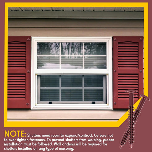 MorningRo 36 Pack Vinyl Shutter Fasteners Plastic Shutter Screws Window Shutters Exterior Spike Loks for Installing