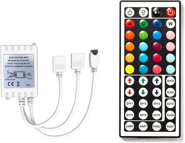 DAYBETTER Led Lights 2 Ports 44 Key Remote Control, Dimmer for Strip,